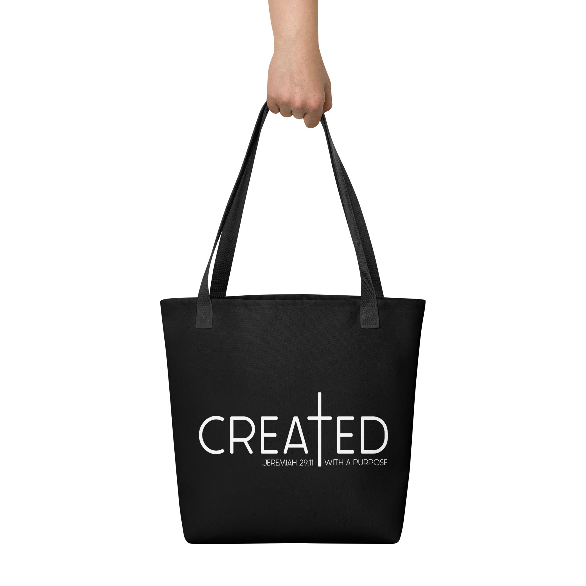 Created | Black Tote bag
