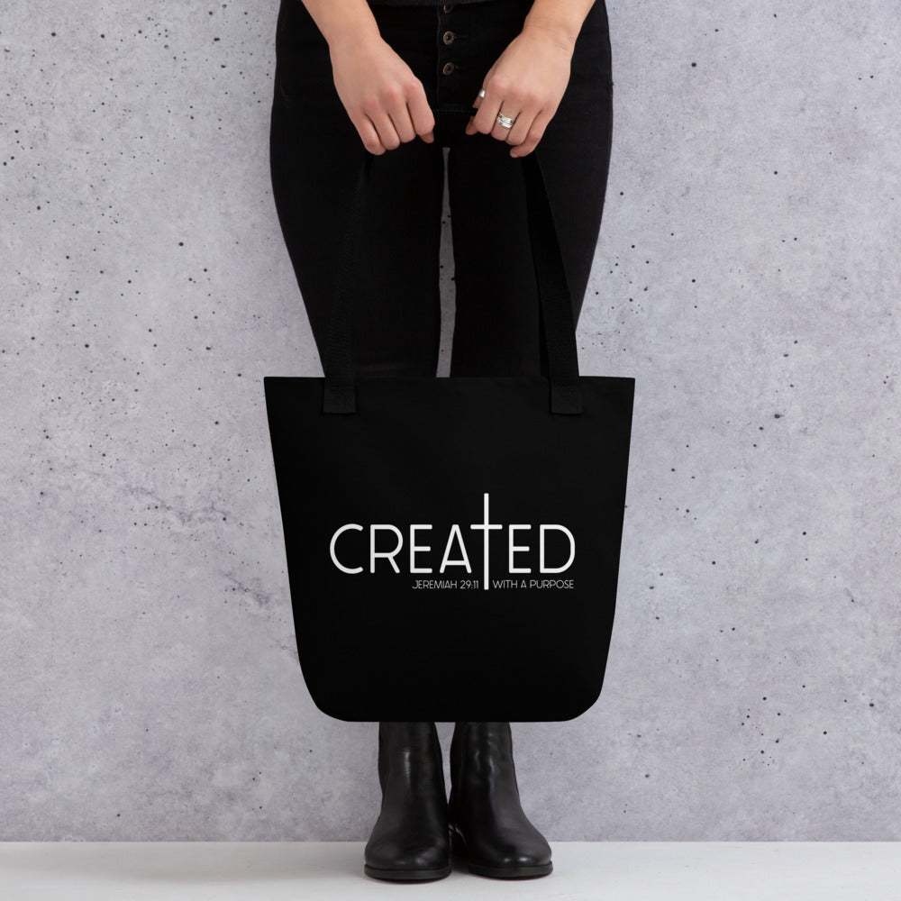 Created | Black Tote bag