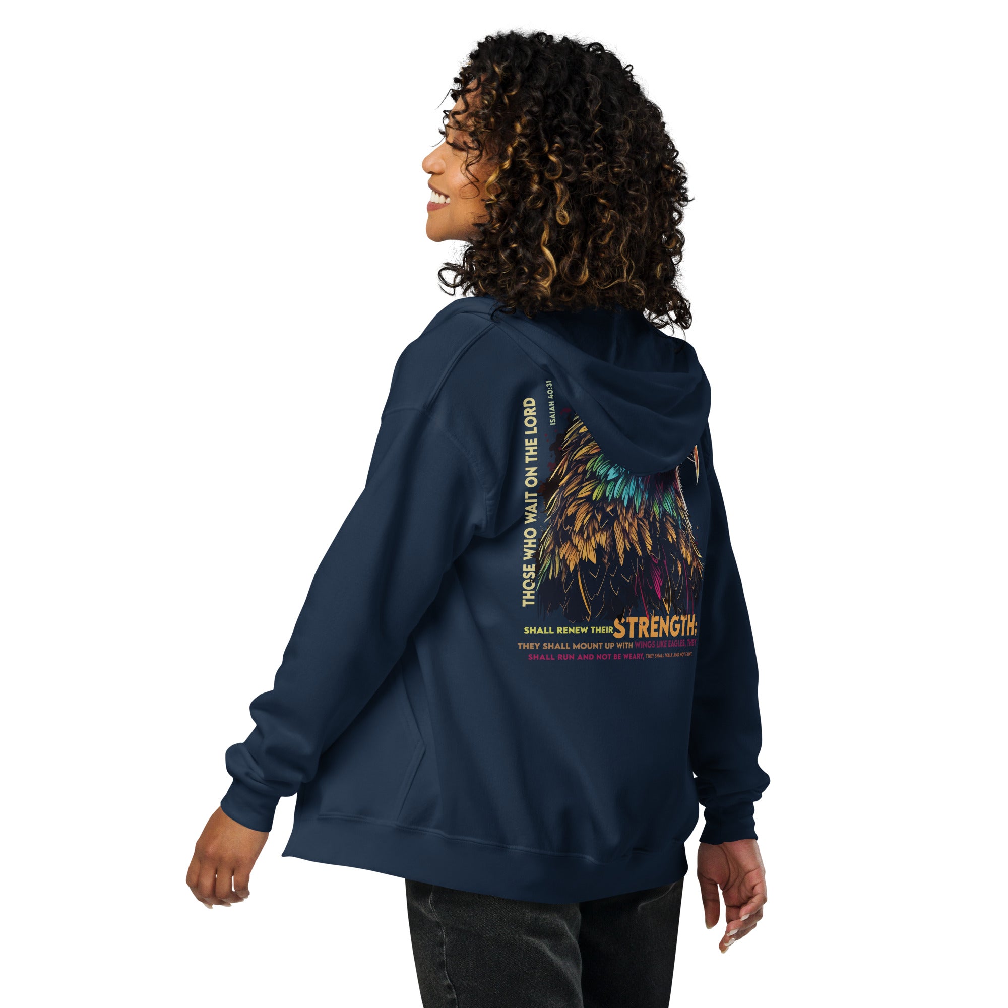 Isaiah 40:31 | Unisex heavy blend zip hoodie | Embroidered Logo